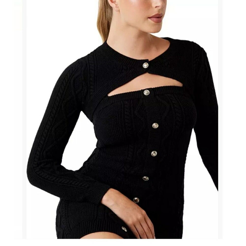 NWOT GUESS Women's Daphne Detachable Shrug Long Sleeve Dress Sz S WWW